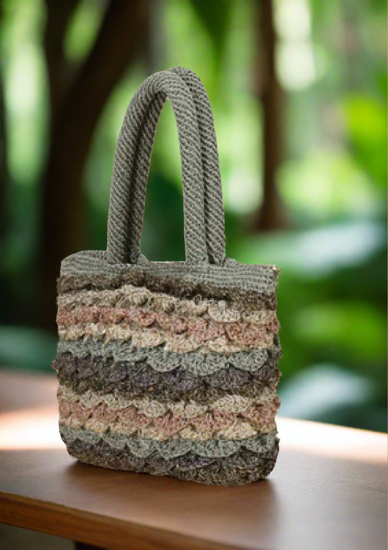 Sequined Crochet Mini Handheld Bag