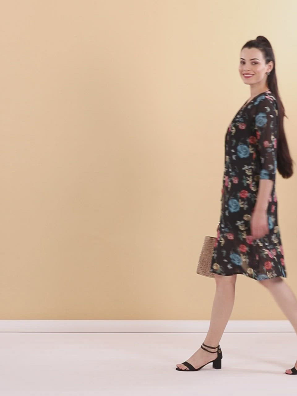 Floral Printed Two Piece Party Dress, 2 piece dress for party, 2 piece floral dress
