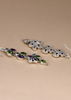 Silver Multi Stone Earring - Blue topaz, Peridot and Amethyst