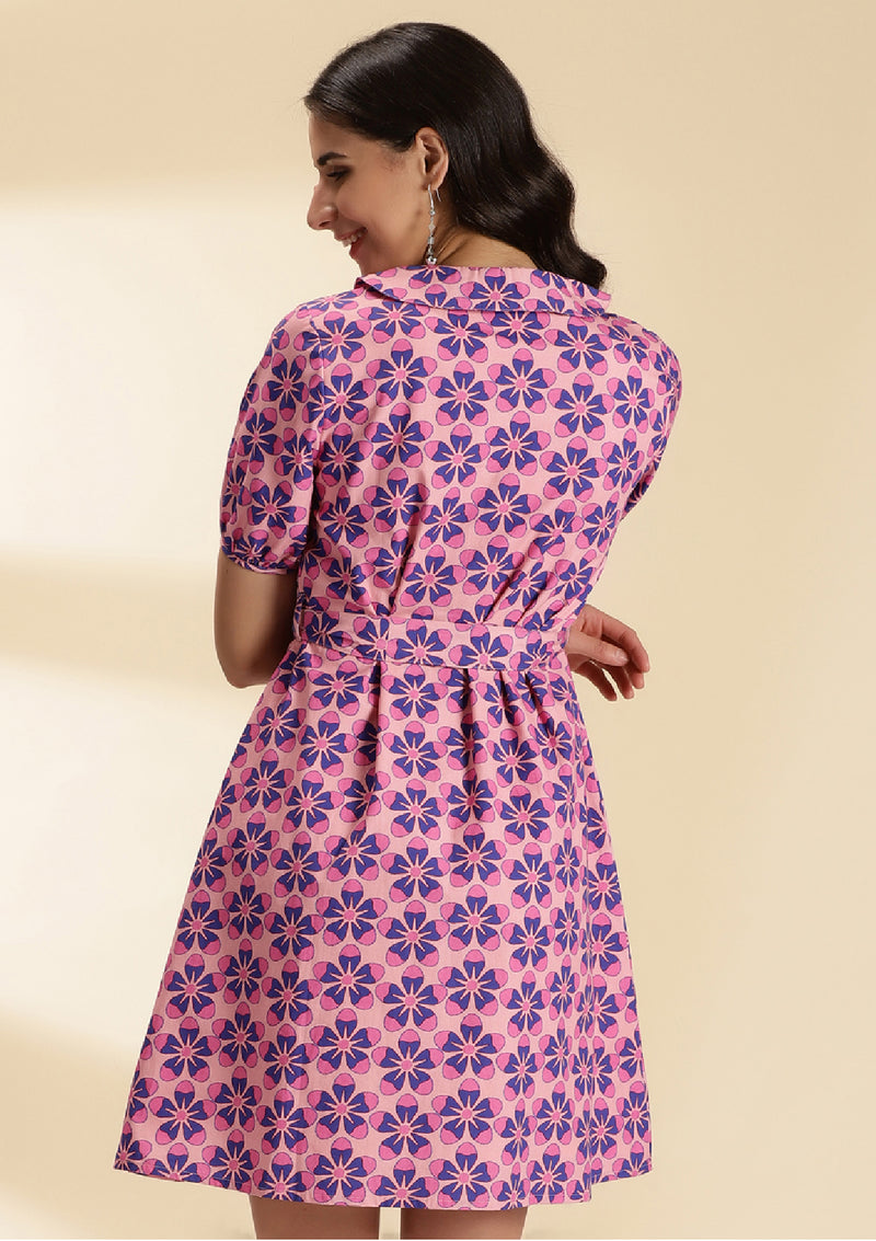 Retro Floral Printed Dress
