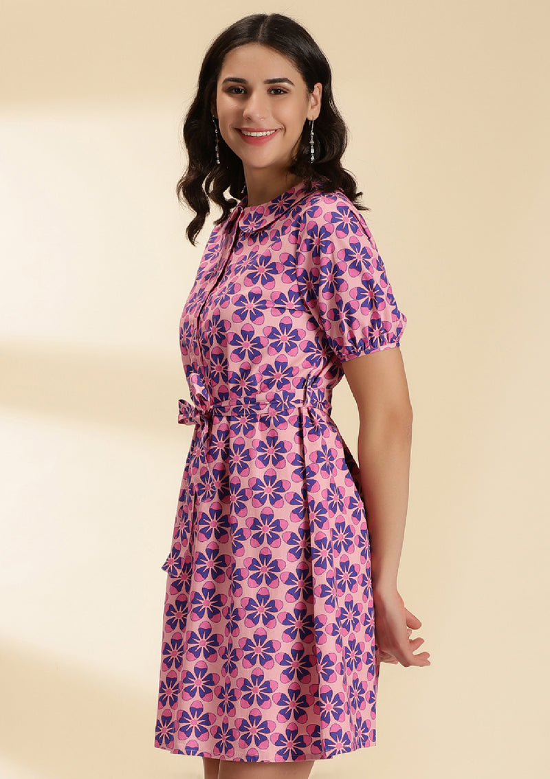 Retro Floral Printed Dress