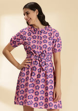 Retro Floral Printed Dress