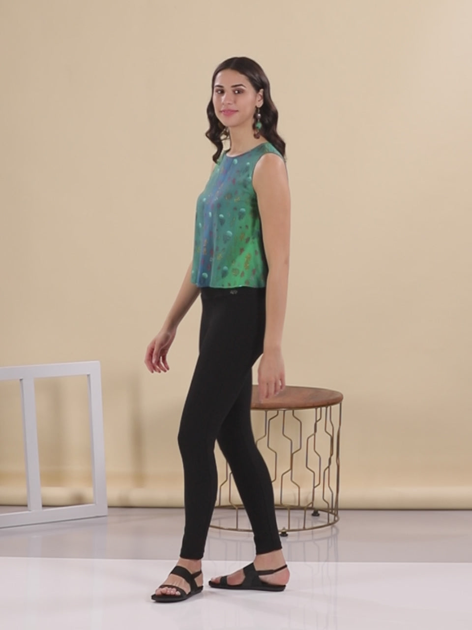 Printed Halter Neck Top