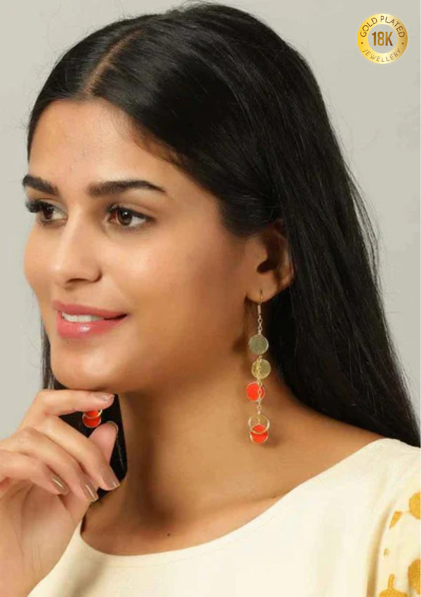 boho gold neon earrings