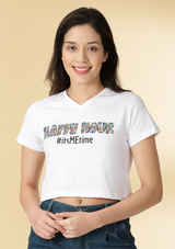 Happy Hour V Neck Crop Top, basic v neck crop top