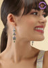 Silver Multi Stone Earring - Blue topaz, Peridot and Amethyst