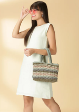Sequined Crochet Mini Handheld Bag